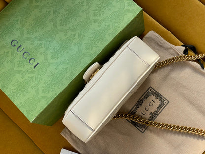 GG MARMONT MATELASS_ SMALL 22 BAG WHITE CALFSKIN