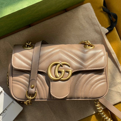 GG MARMONT MATELASS_ SMALL 22 BAG BEIGE CALFSKIN