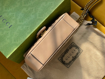 GG MARMONT MATELASS_ SMALL 22 BAG BEIGE CALFSKIN