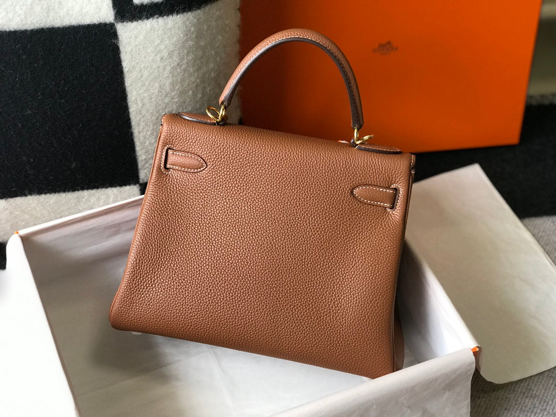 HM KELLY 25CM YELLOW OCHRE TOGO GOLD HARDWARE