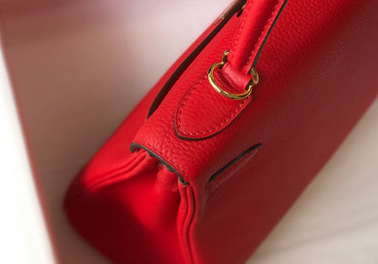 HM KELLY 25CM RED TOGO GOLD HARDWARE