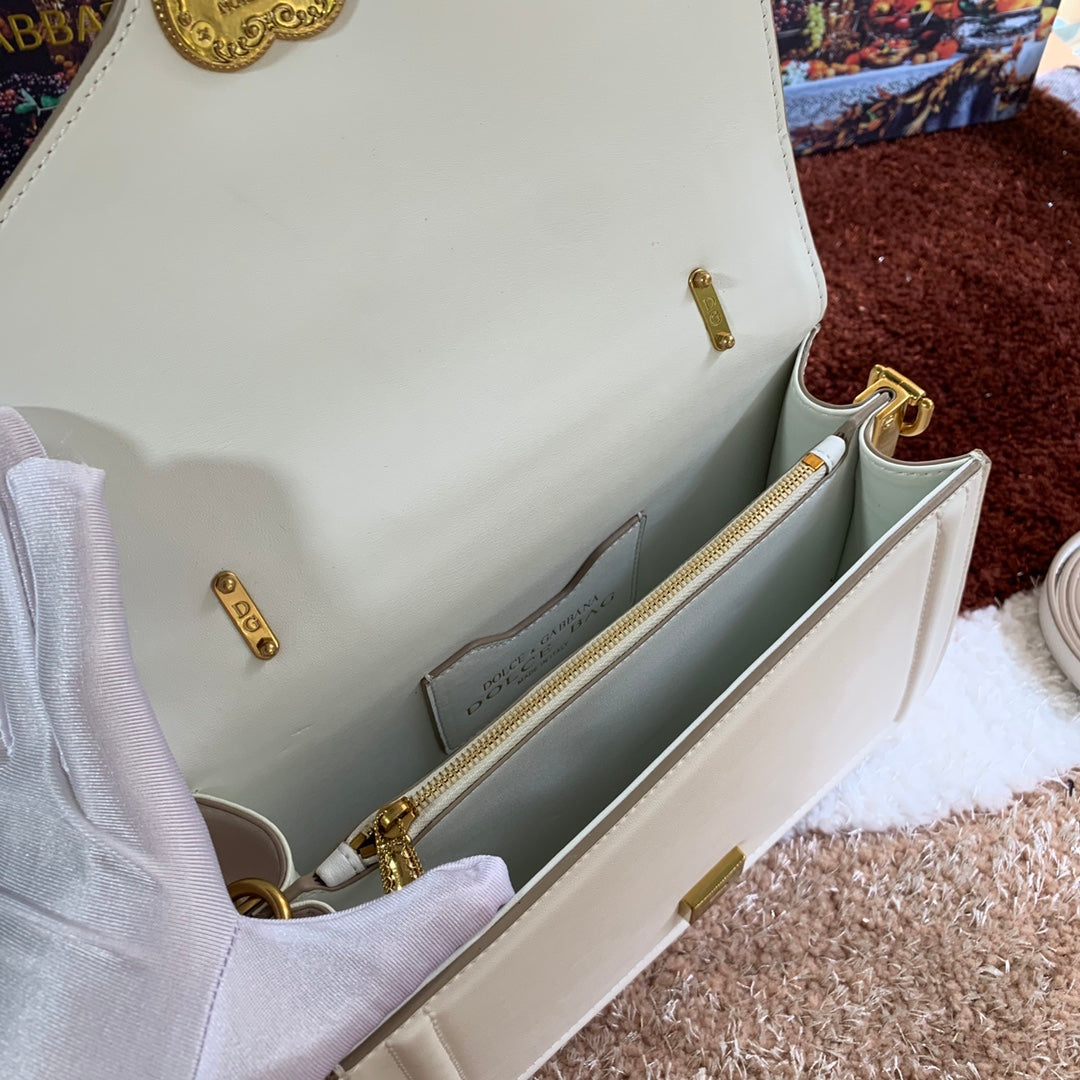 devotion 24 top-handle white calfskin