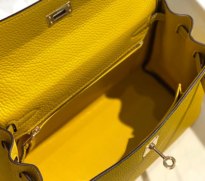 hm kelly 32cm yellow togo leather gold hardware