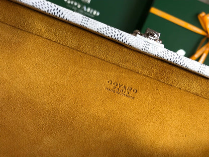 GRAND H_TEL TRUNK BAG 24 IN WHITE GOYARDINE CANVAS AND CALFSKIN
