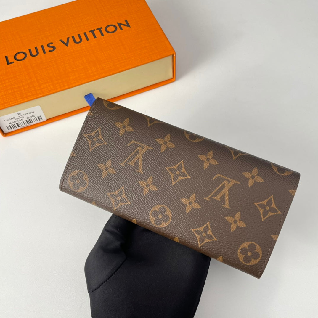 LV M60696 Emilie Wallet Brown Purple-red Monogram Canvas 221662