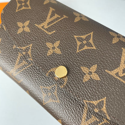 LV M60696 Emilie Wallet Brown Purple-red Monogram Canvas 221662
