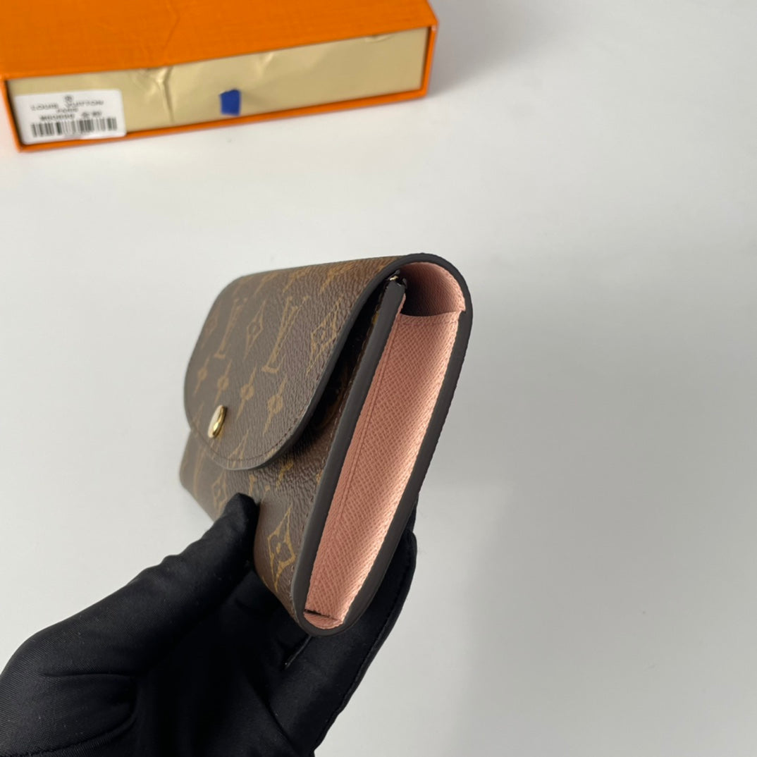 LV M60696 Emilie Wallet Brown Pink Monogram Canvas 221664