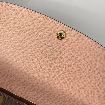 LV M60696 Emilie Wallet Brown Pink Monogram Canvas 221664