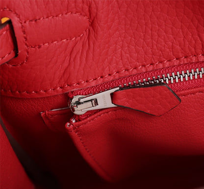 HM KELLY BAG 28 RED TOGO SILVER HARDWARE
