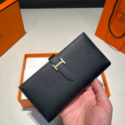 HM BEARN WALLET 17.5 BLACK EPSOM GOLD HARDWARE