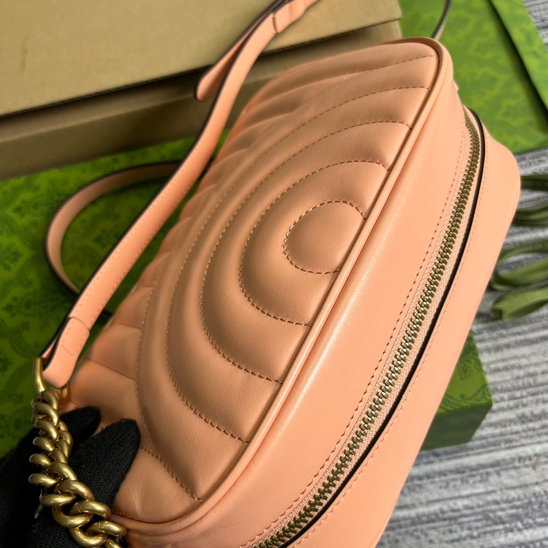 GG MARMONT SMALL 24 MATELASS_ IN PEACH PINK CALFSKIN