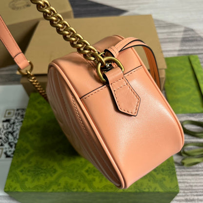 GG MARMONT SMALL 24 MATELASS_ IN PEACH PINK CALFSKIN