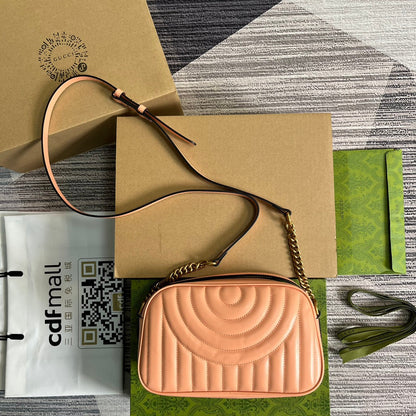GG MARMONT SMALL 24 MATELASS_ IN PEACH PINK CALFSKIN
