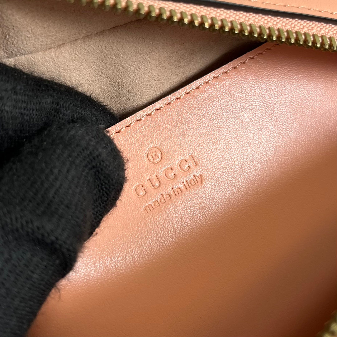 GG MARMONT SMALL 24 MATELASS_ IN PEACH PINK CALFSKIN
