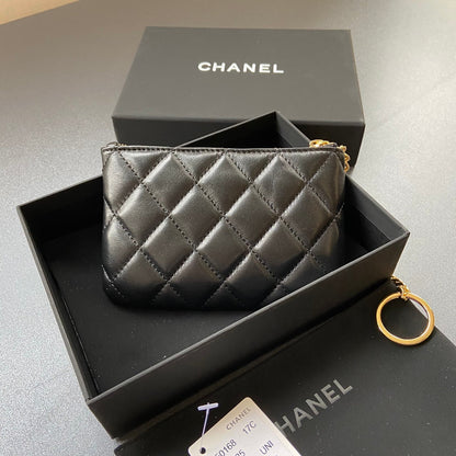 CC A50168 Keyring Cardholder Black Sheepskin GHW 229705