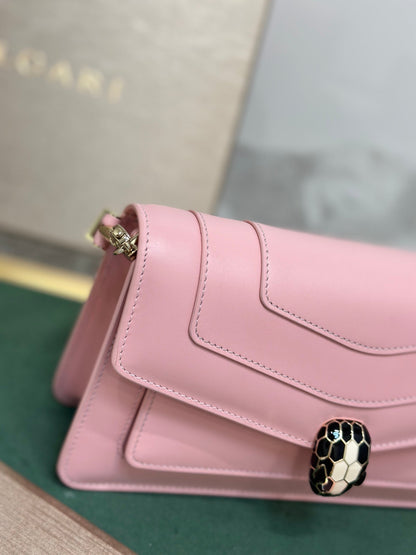 Serpenti Forever East-West Shoulder Bag 22cm Light Pink Cafskin GHW 188494