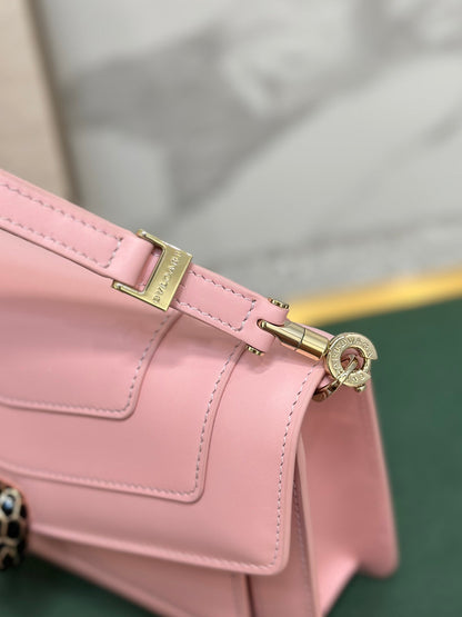 Serpenti Forever East-West Shoulder Bag 22cm Light Pink Cafskin GHW 188494