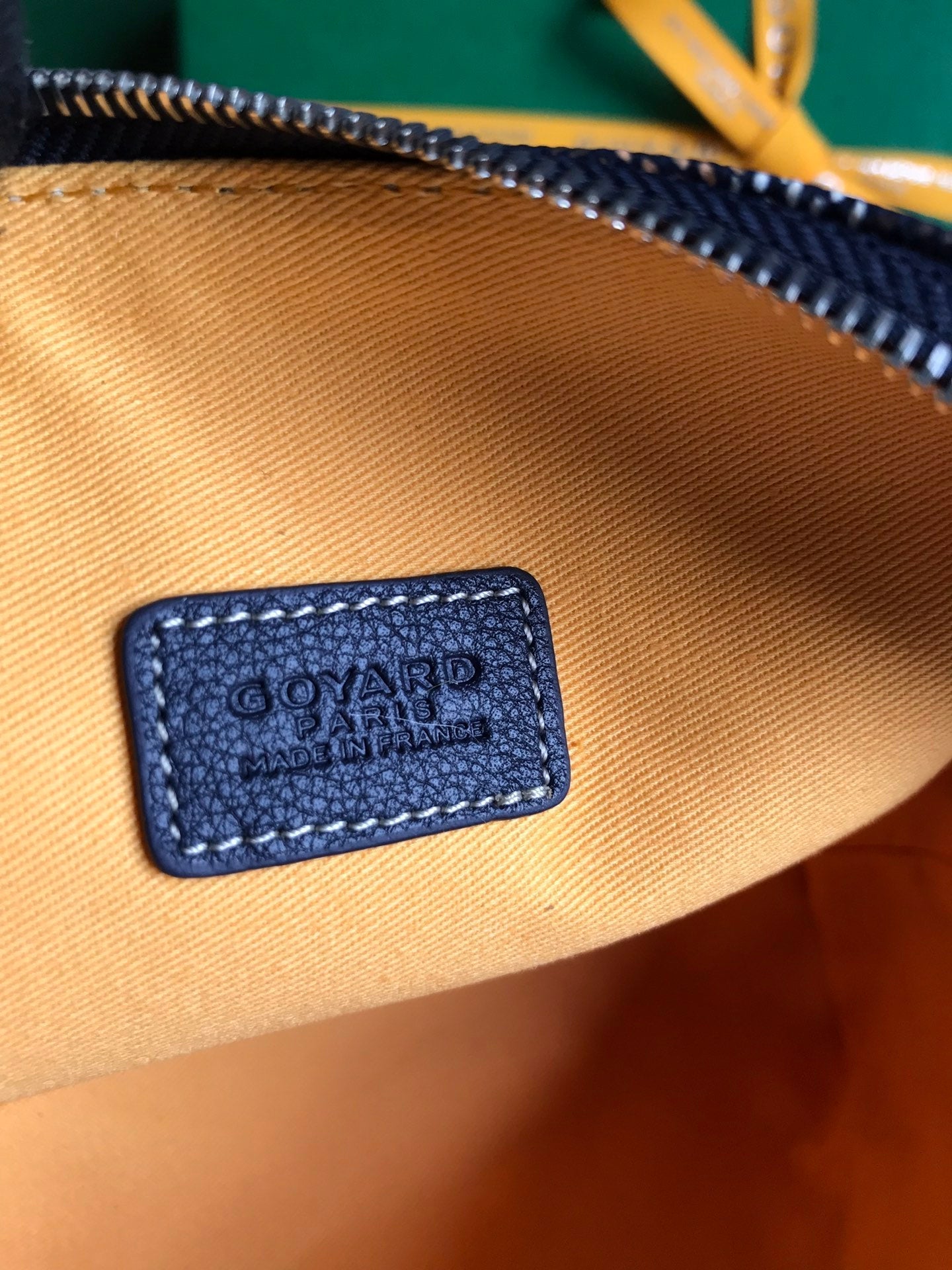 VEND_ME COSMETIC POUCH 17 IN NAVY BLUE GOYARDINE CANVAS AND CALFSKIN TRIM