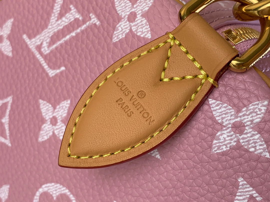 SPEEDY P9 BANDOULI_RE 40 IN FLAMINGO PINK MONOGRAM CALFSKIN