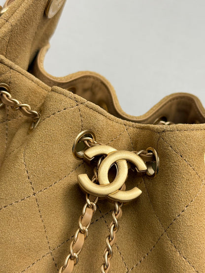 Chanel 2026 Hobo Bag Tan Suede