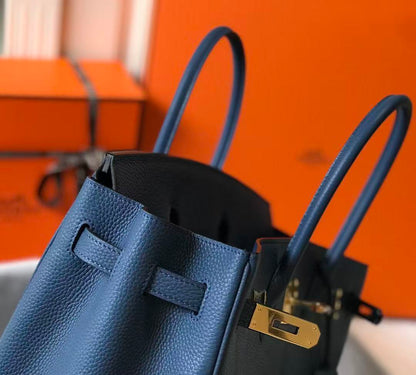 HM Birkin Bag 30cm Dark Blue Togo Leather GHW