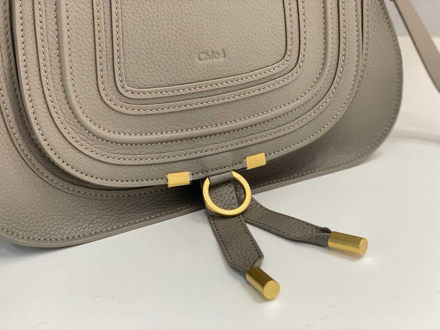 Marcie Bag In Grained Leather Cashmere Grey