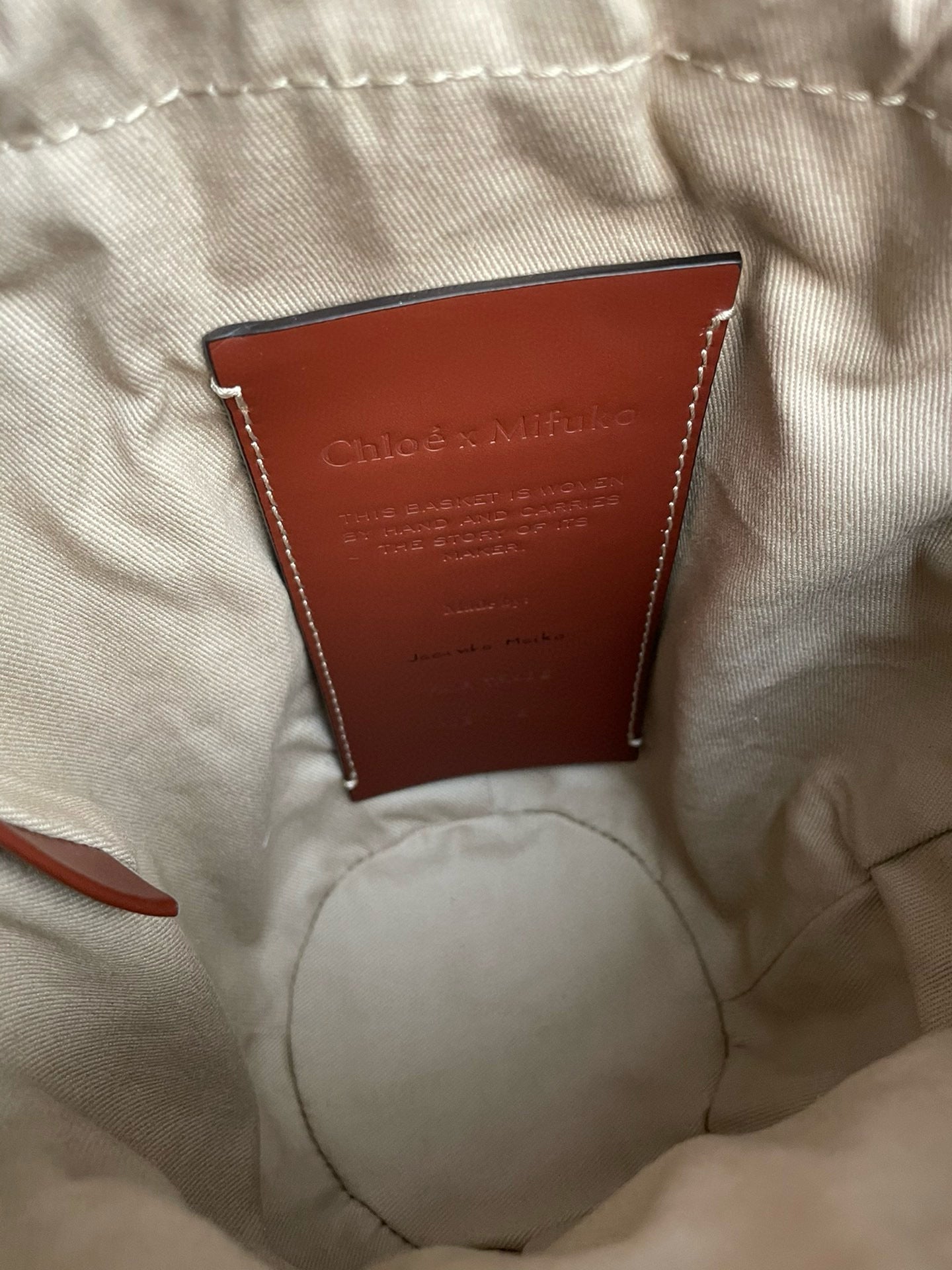 Chloe Small Woody Bucket Top Handle Bag 16cm Brown Linen And Calfskin