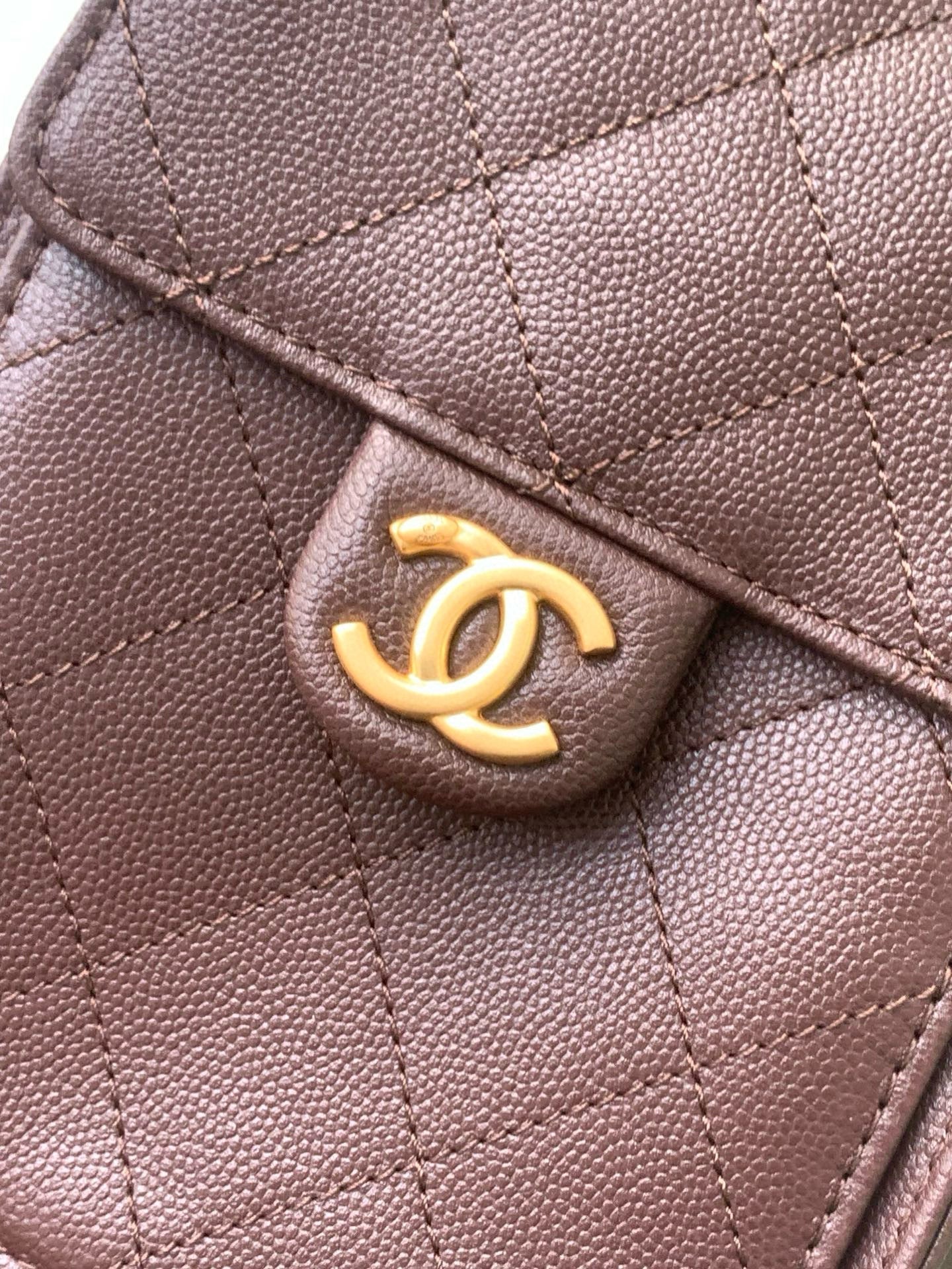 CC 25C Hobo Bag Chocolate Brown Grained Calfskin