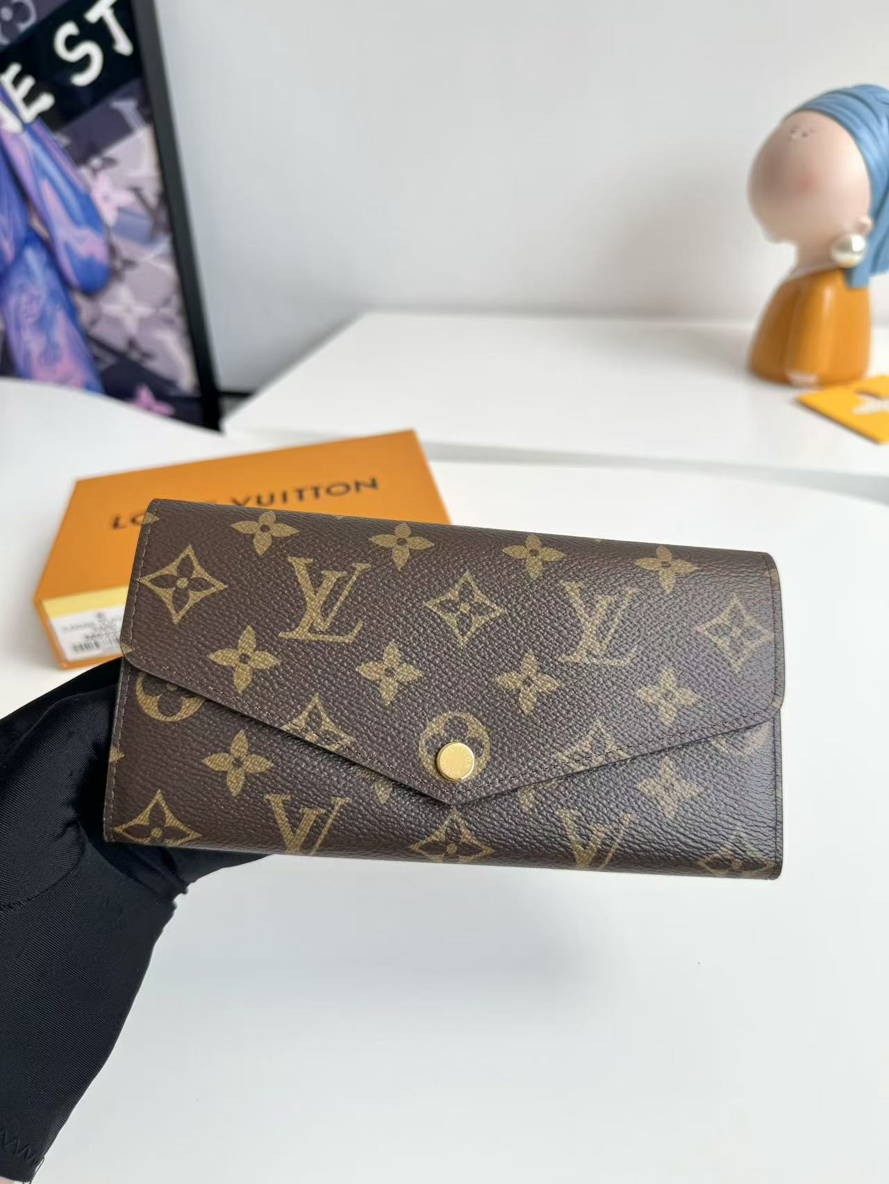 LV Sarah Wallet 19 Brown in Monogram Cowhide