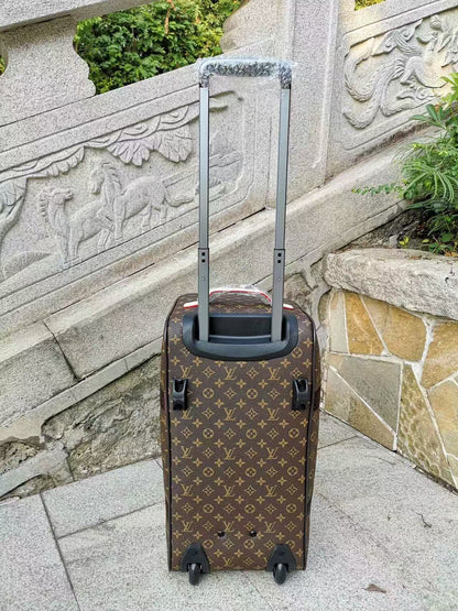 LV Horizon 55 Duffle Soft Jacquard Suitcase Brown Cowhide