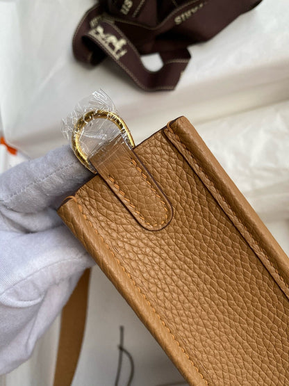 HM Evelyne 23cm Cookie Brown Togo Gold Hardware