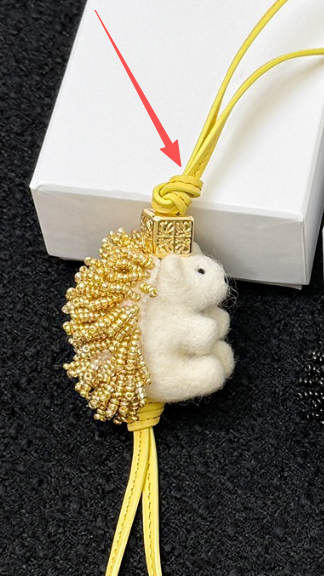 Loewe Hedgehog Charm Felt Bead and Calf