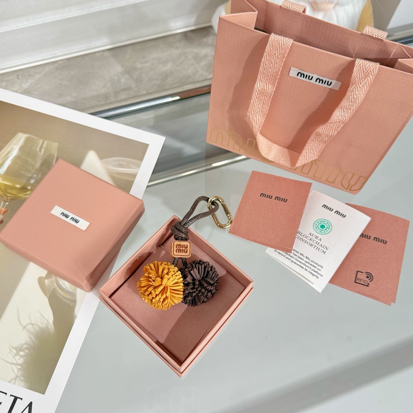 Miu Miu Leather Microtrik Bag Charm
