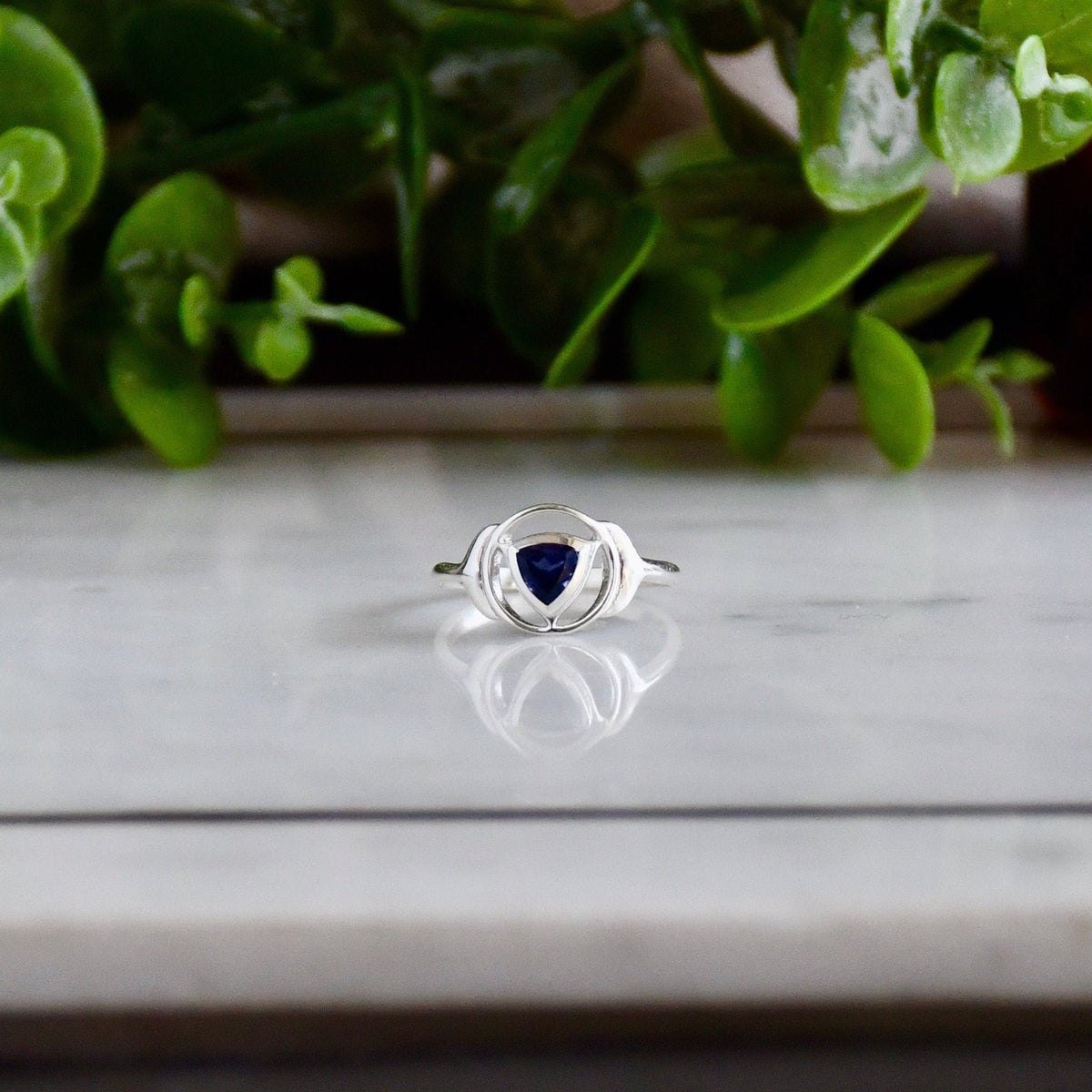 Iolite Third Eye Chakra Ring, Sterling Silver Ajna Jewelry