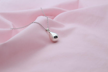 Tear Drop Urn Necklace – 925 Sterling Silver, Top-Loading Memorial Keepsake Pendant (3 Size Options)