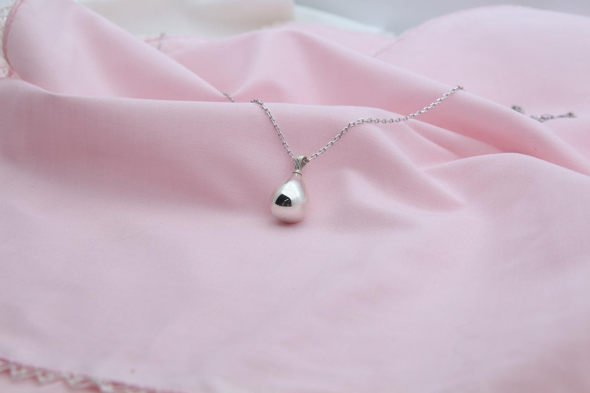 Tear Drop Urn Necklace – 925 Sterling Silver, Top-Loading Memorial Keepsake Pendant (3 Size Options)