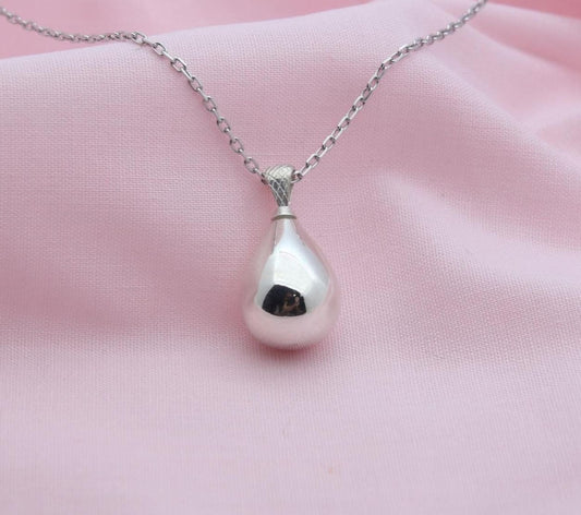 Tear Drop Urn Necklace – 925 Sterling Silver, Top-Loading Memorial Keepsake Pendant (3 Size Options)
