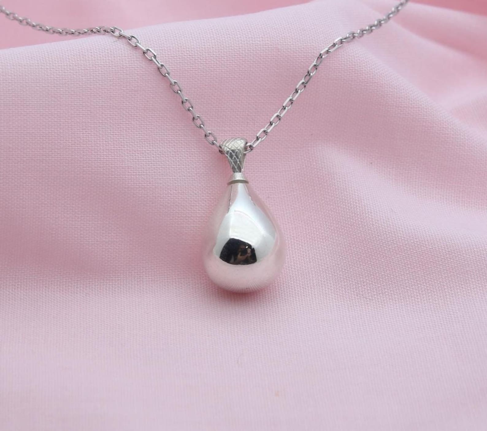 Tear Drop Urn Necklace – 925 Sterling Silver, Top-Loading Memorial Keepsake Pendant (3 Size Options)