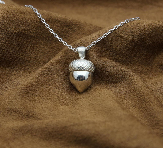 Acorn Urn Necklace – 925 Sterling Silver Memorial Keepsake Pendant (13.5 mm)