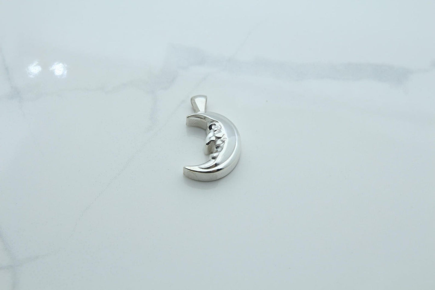 Moon Grandpa Urn Necklace – 925 Sterling Silver Memorial Ash Pendant (20 mm)