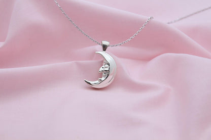 Moon Grandpa Urn Necklace – 925 Sterling Silver Memorial Ash Pendant (20 mm)