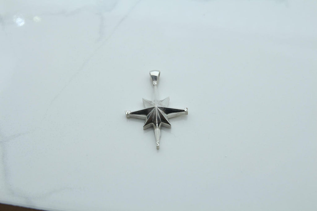 Compass Urn Necklace – 925 Sterling Silver Memorial Ash Pendant (25 mm)