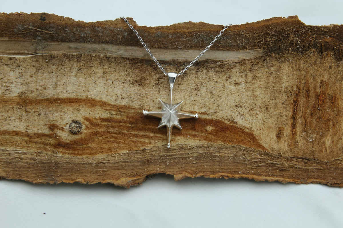 Compass Urn Necklace – 925 Sterling Silver Memorial Ash Pendant (25 mm)