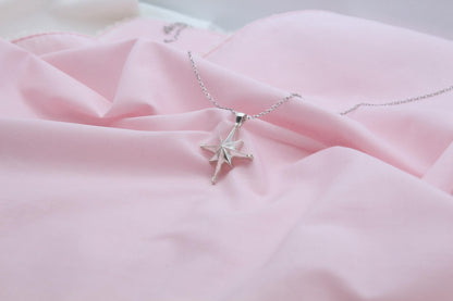 Compass Urn Necklace – 925 Sterling Silver Memorial Ash Pendant (25 mm)