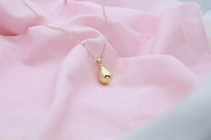 Elegant Teardrop Memorial Urn Necklace – 925 Sterling Silver Keepsake Pendant with Engraving Option (3 Sizes)