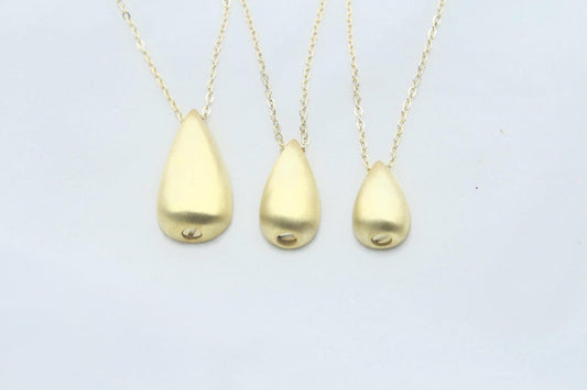 Elegant Teardrop Memorial Urn Necklace – 925 Sterling Silver Ash Holder Pendant – Custom Engraving Available