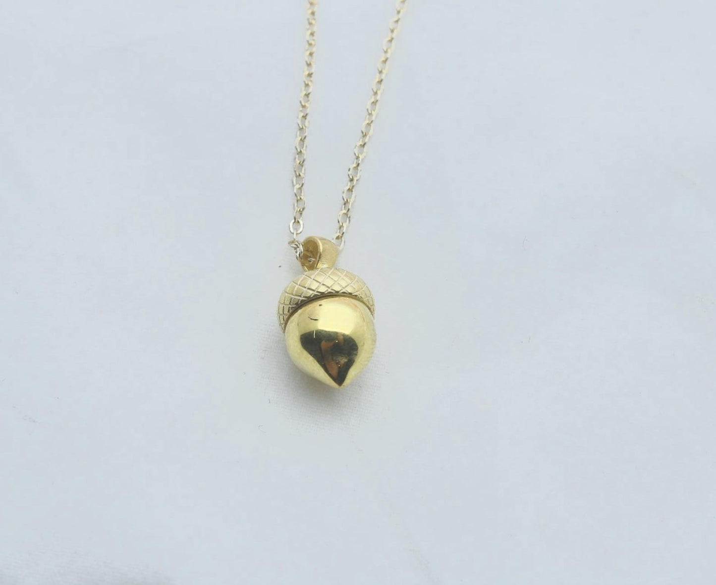 Autumn Acorn Memorial Urn Necklace – 925 Sterling Silver Ash Holder Pendant (13.5 mm) • Engravable