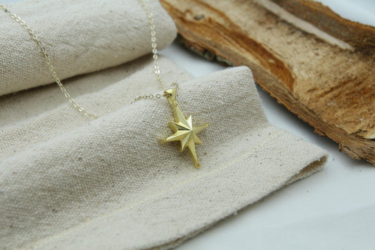 Compass Ash Holder Necklace – 925 Sterling Silver Memorial Pendant (25 mm)urn necklace