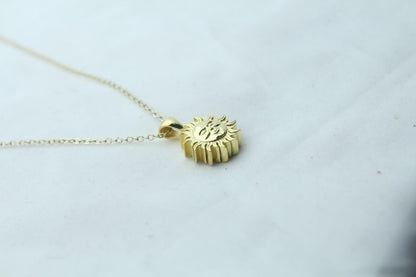 Solar Harmony Urn Necklace – 925 Sterling Silver Sun Ash Pendant with Optional Engraving (14 mm)