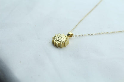 Solar Harmony Urn Necklace – 925 Sterling Silver Sun Ash Pendant with Optional Engraving (14 mm)